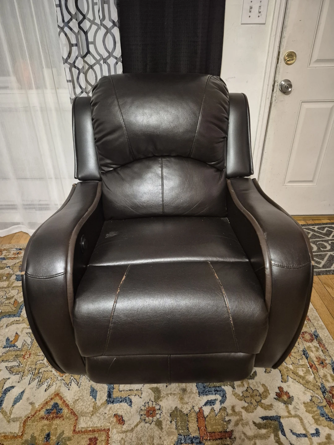 Brown Faux Leather Recliner Chair