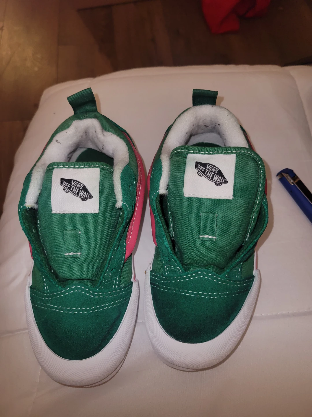 Vans Off The Wall Green Pink Low Top Sneakers