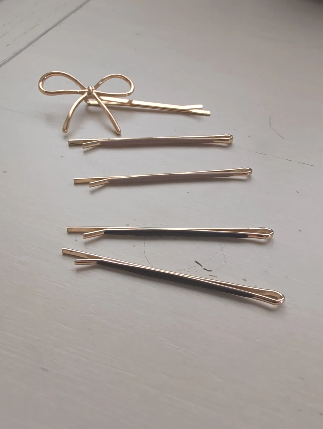 Gold Bobby Pins with Bow Detail