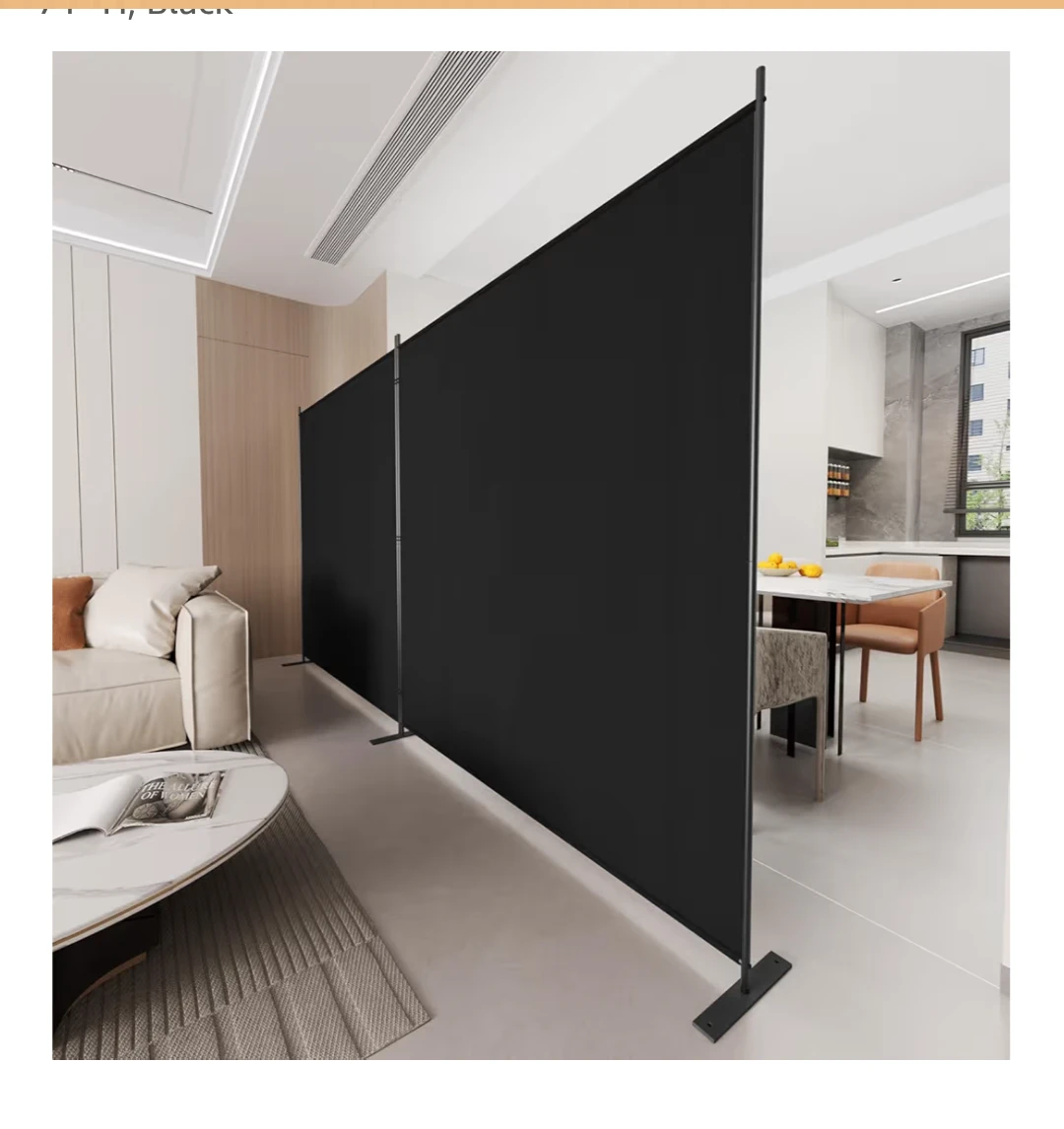 2-Panel Black Room Divider Screen - photo 3