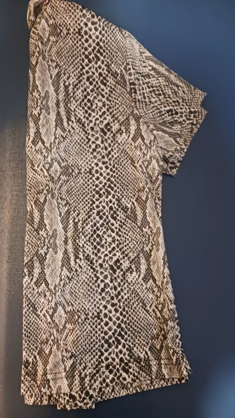 Snake Print Button-Up Shirt - photo 2