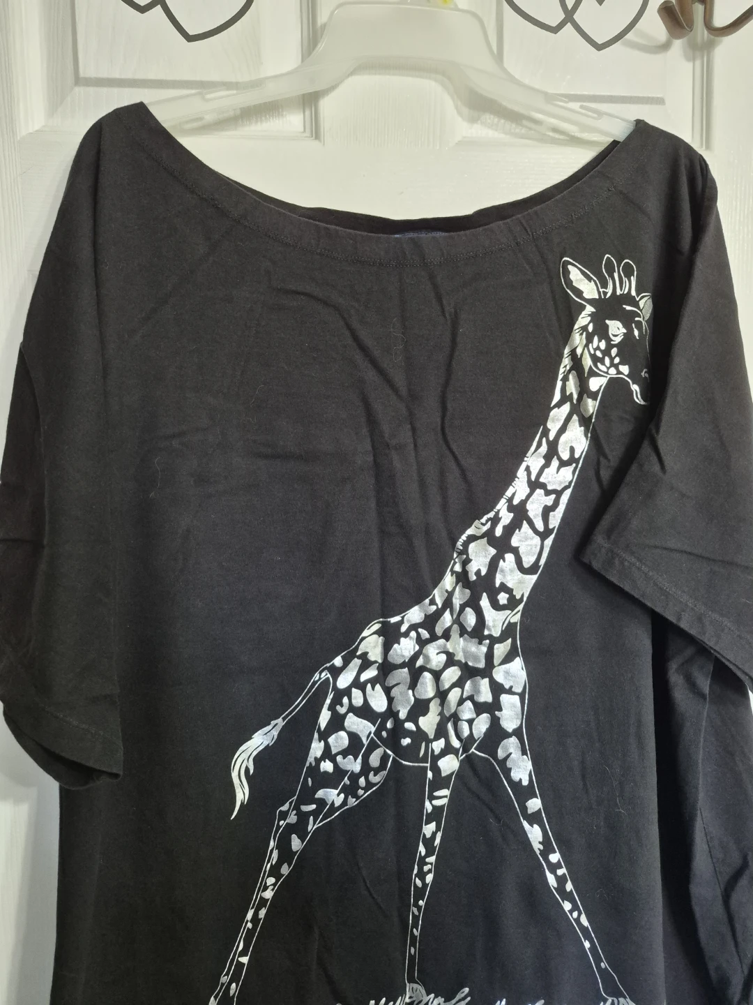 Penningtons Size 3X 100% Cotton Black Top with Large Giraffe - photo 2