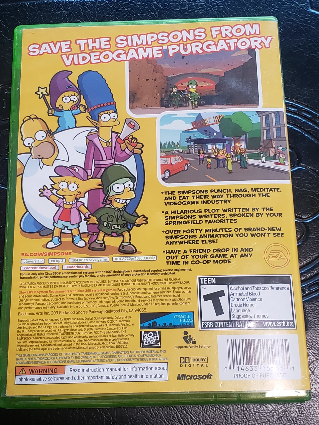 Xbox 360 The Simpsons game CIB nice clean copy - photo 3