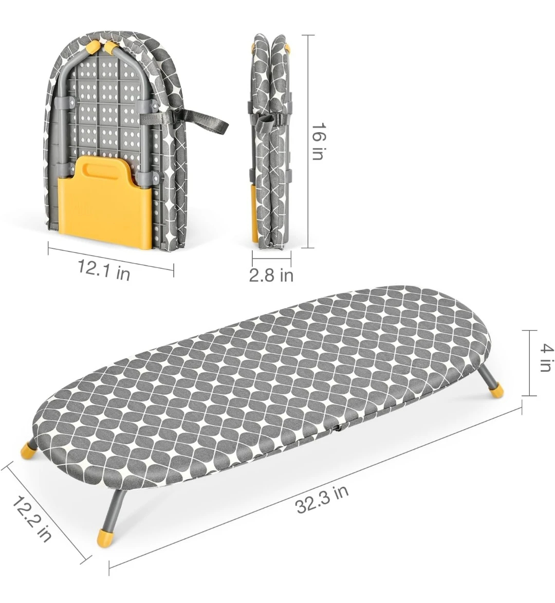 APEXCHASER Foldable Ironing Board, Tabletop Small Board ...