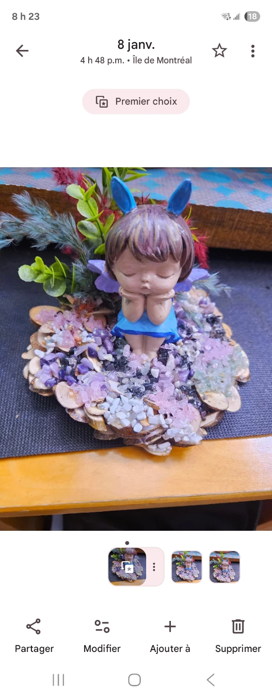Figurine de fée décorative sur pierre semi précieuse - photo 4