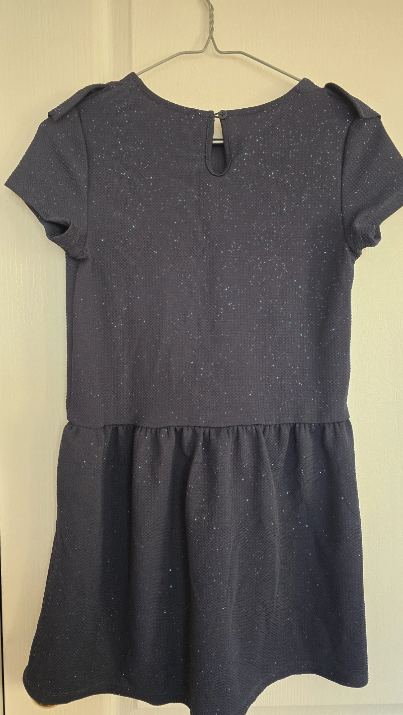 Girls Navy Sparkle Ruffle Dress Size 9-10 - photo 2