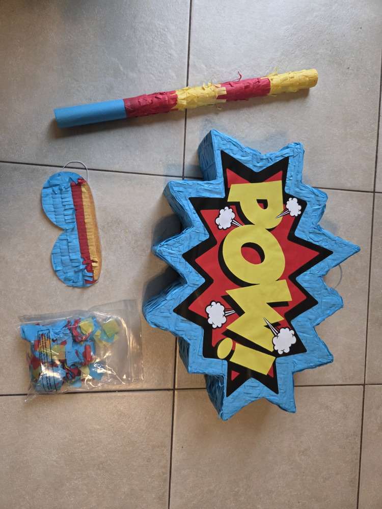 Superhero POW! Pinata with Stick and Blindfold - photo 3