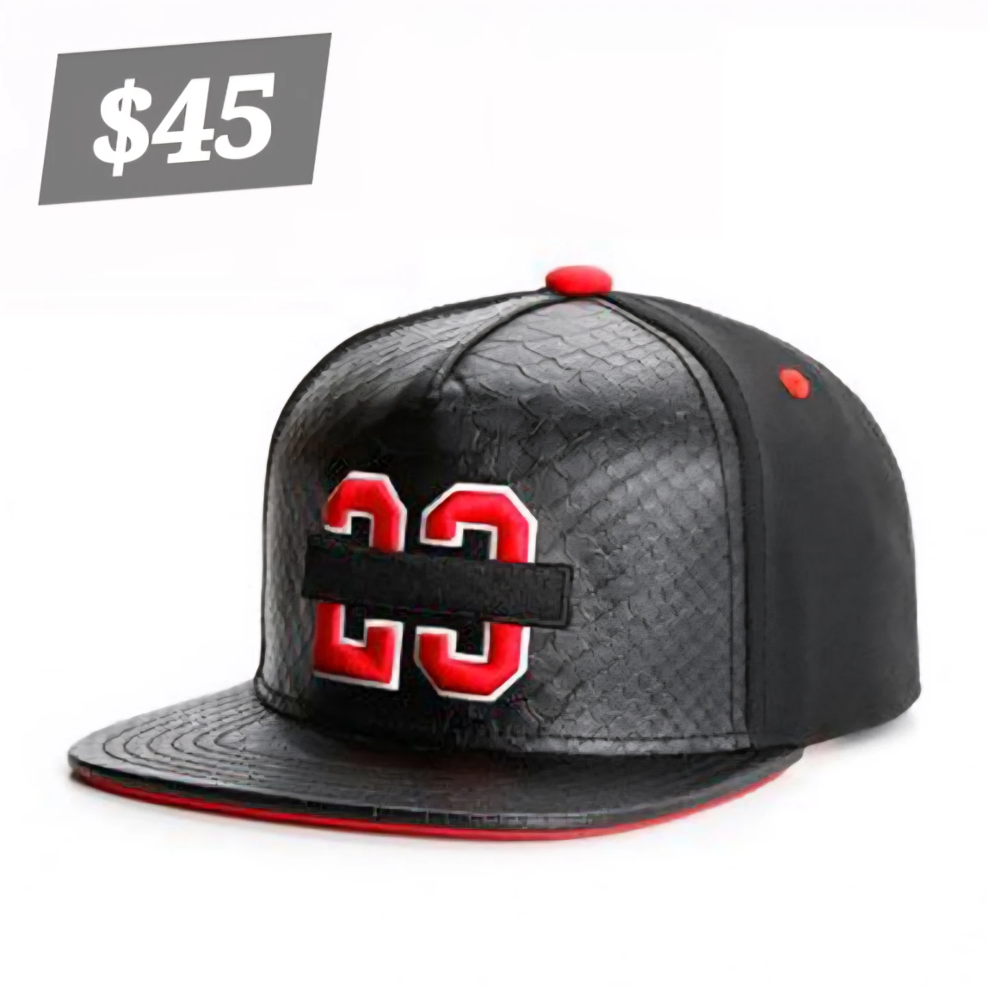Black Red 23 Snapback Hat