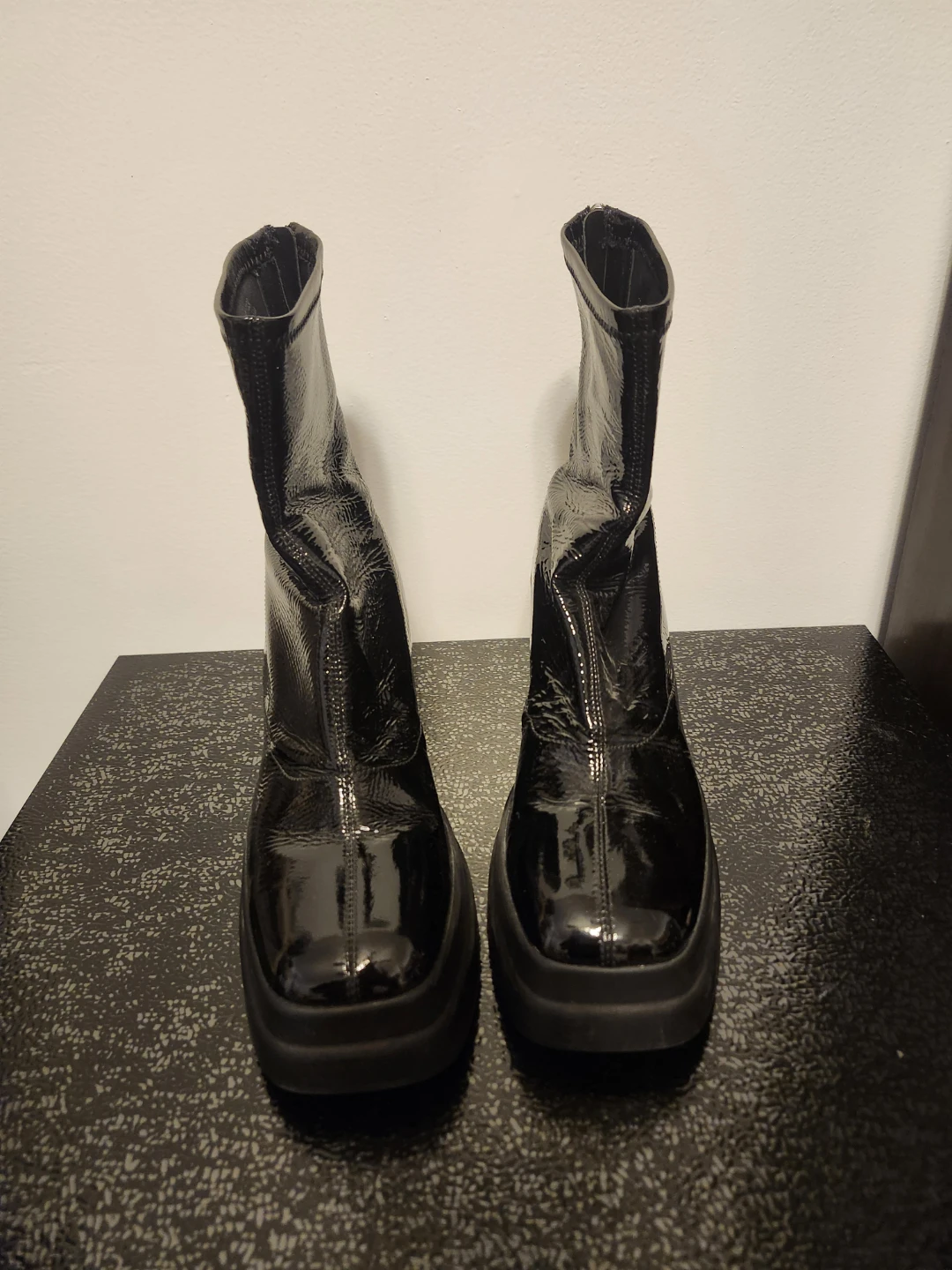 Black Patent Platform Boots - photo 3