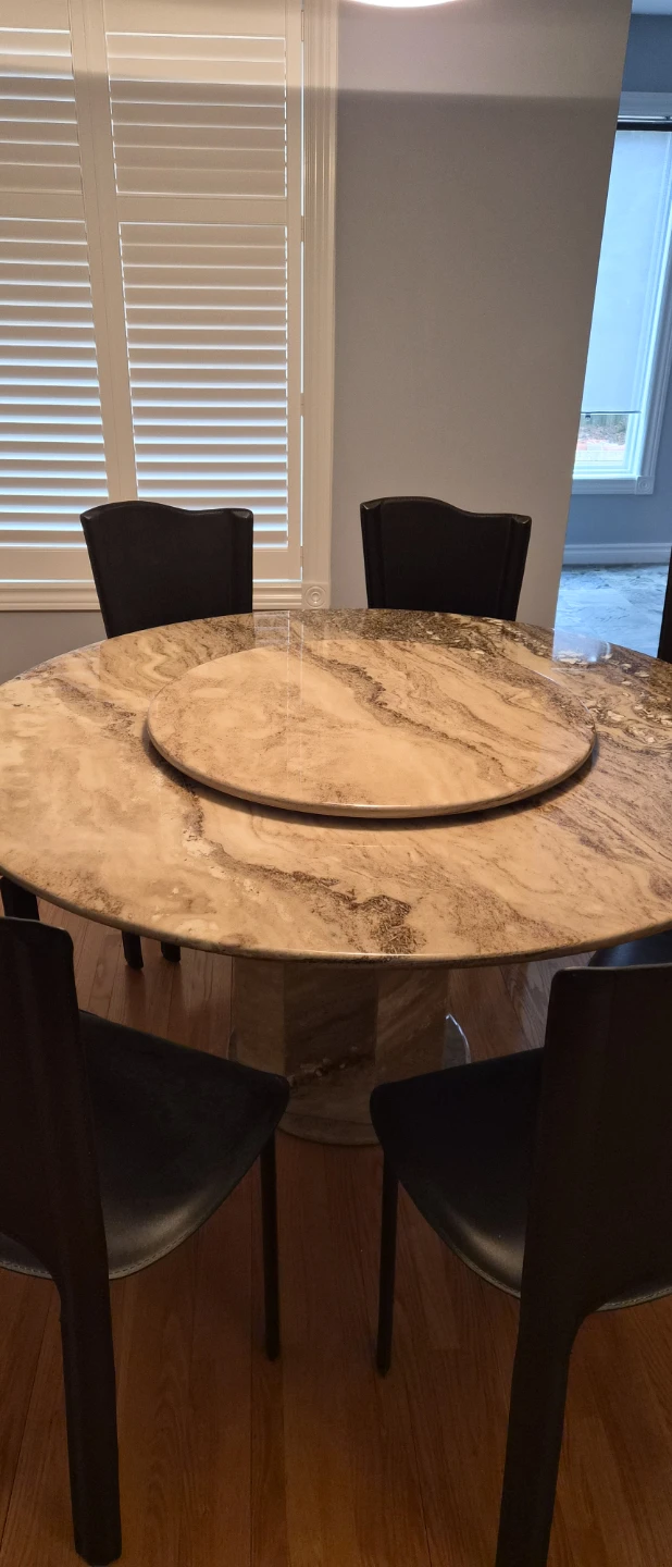 Round Marble Dining Table with Lazy Susan (8 seater) - photo 2
