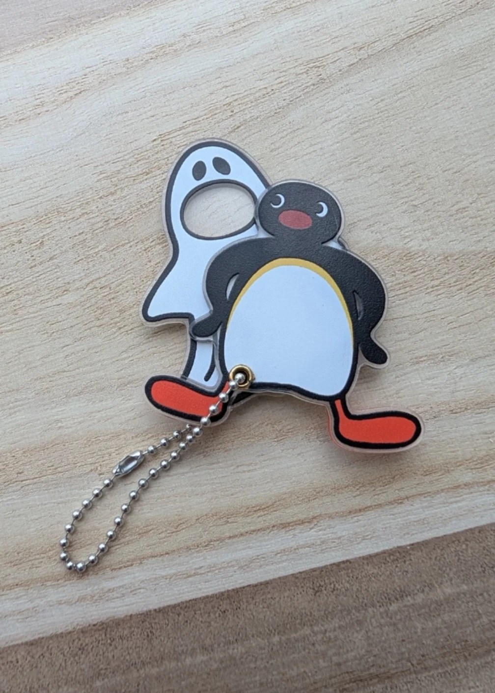 New Pingu keychain Pingu & Ghost Acrylic Keychain