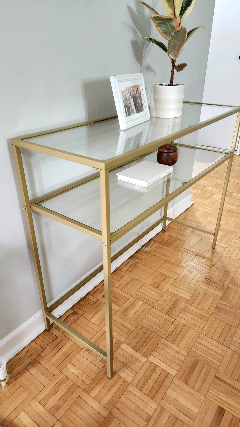 39.4" Glass Gold Console Table *new - photo 2