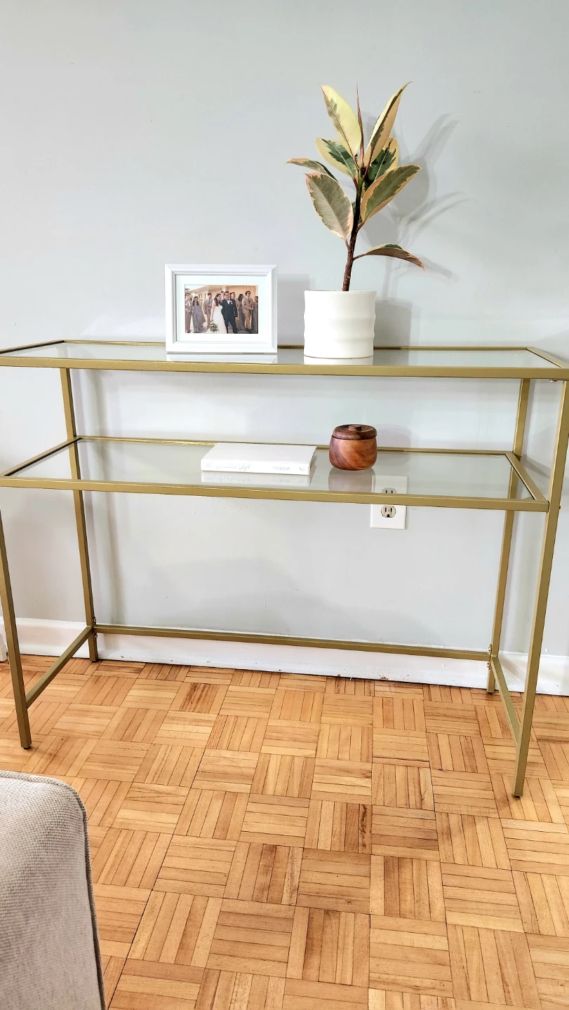 39.4" Glass Gold Console Table *new - photo 4