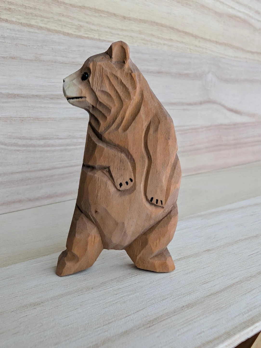 Wooden carving Bear Magnet