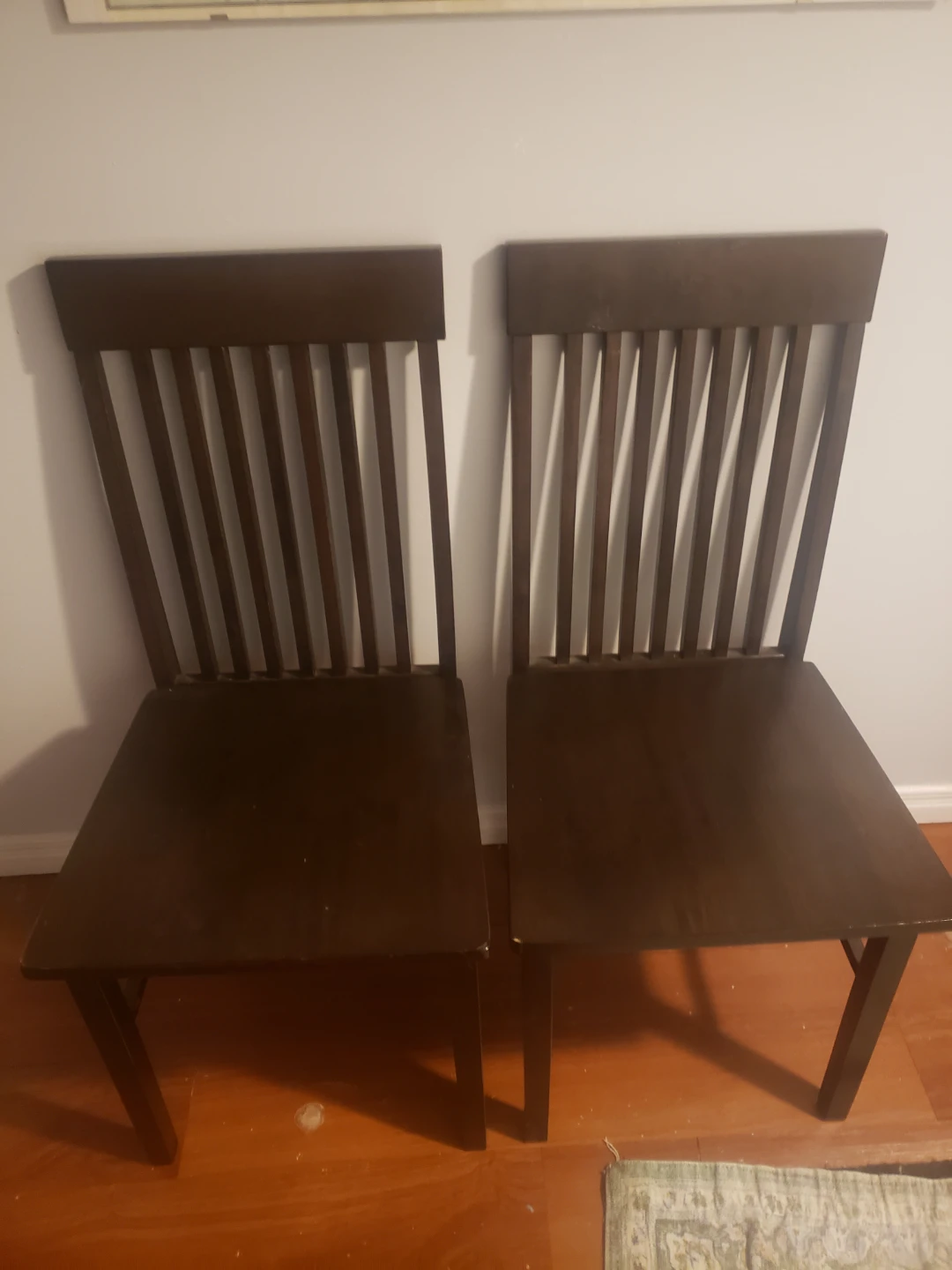 Set of 2 Dark Brown Dining Chairs