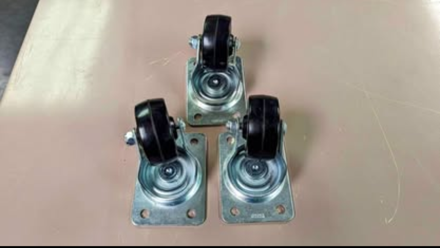 2 1/2" Black Soft Rubber Steel Swivel Plate Caster, 100lbs - photo 2