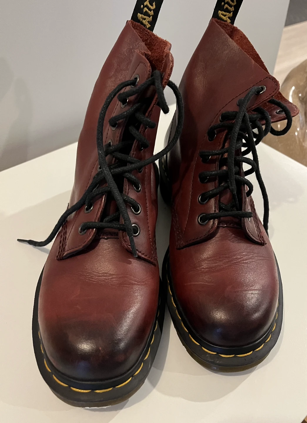 Dr. Martens Red Leather Lace-Up Boots - photo 2