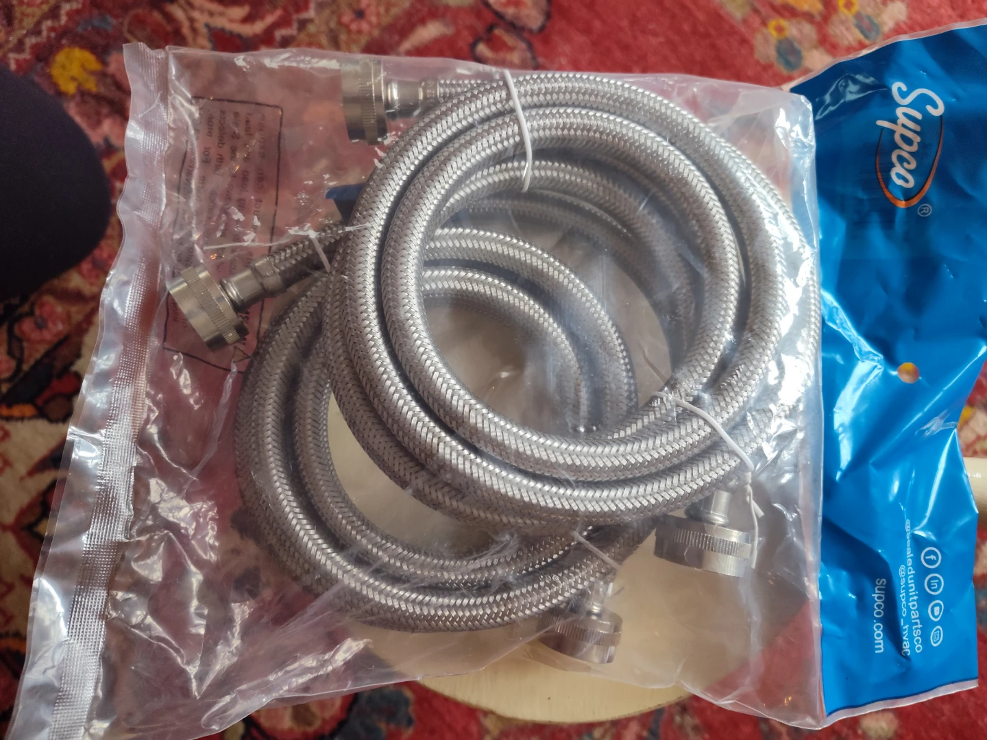 Washing machine duel hose hook up kit 3/8" x 6'