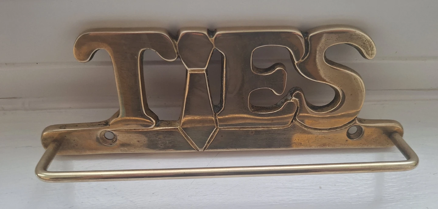 Vintage Brass "TIES" Wall Mounted Holder