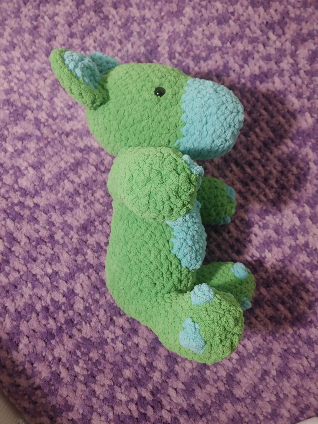 Handmade Crochet Plush Toy - Green and Blue Dinosaur - photo 2