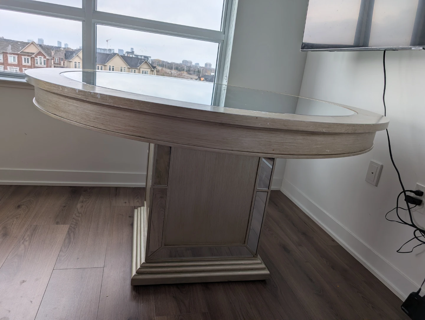 Elegant 4-Seater Mirror Dining Table Set for Sale