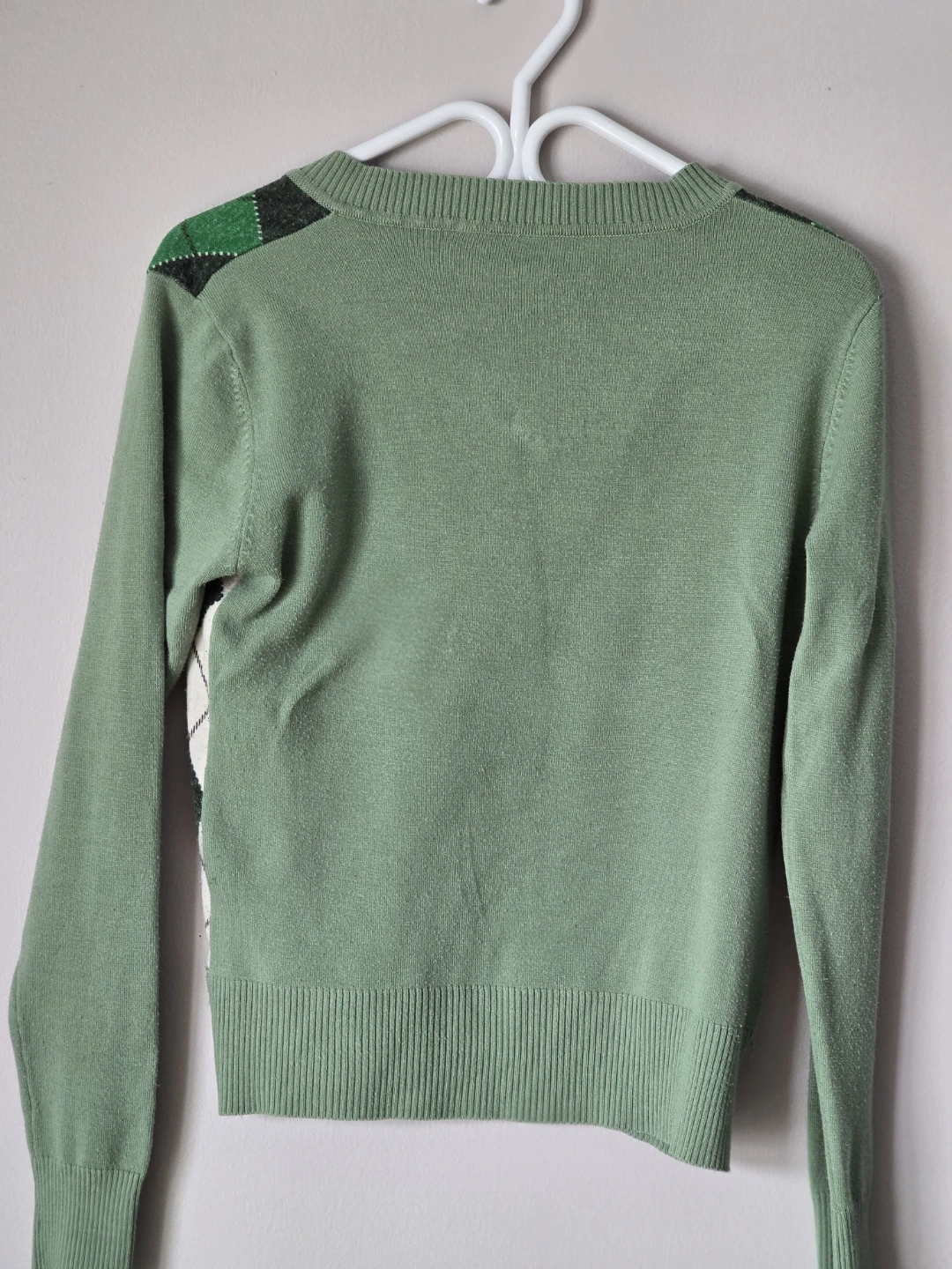 Green Argyle V-Neck Sweater - photo 2