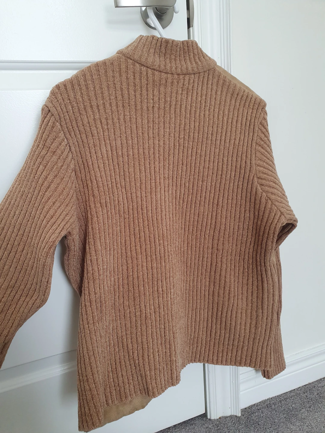 Tan Faux Suede & Knit Jacket - photo 3