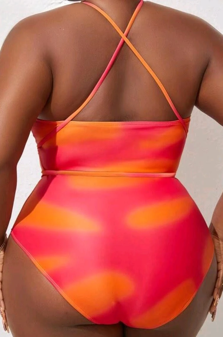 Plus Size Gradient One Piece Swimsuit - photo 2