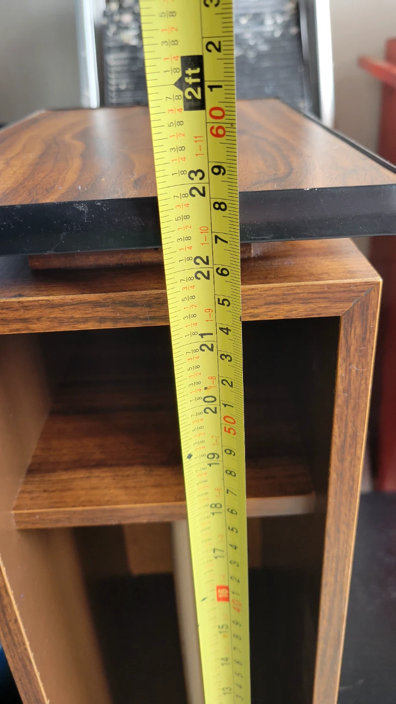 Vintage Small Wood Side Table Stand, magazine or record stand - photo 4
