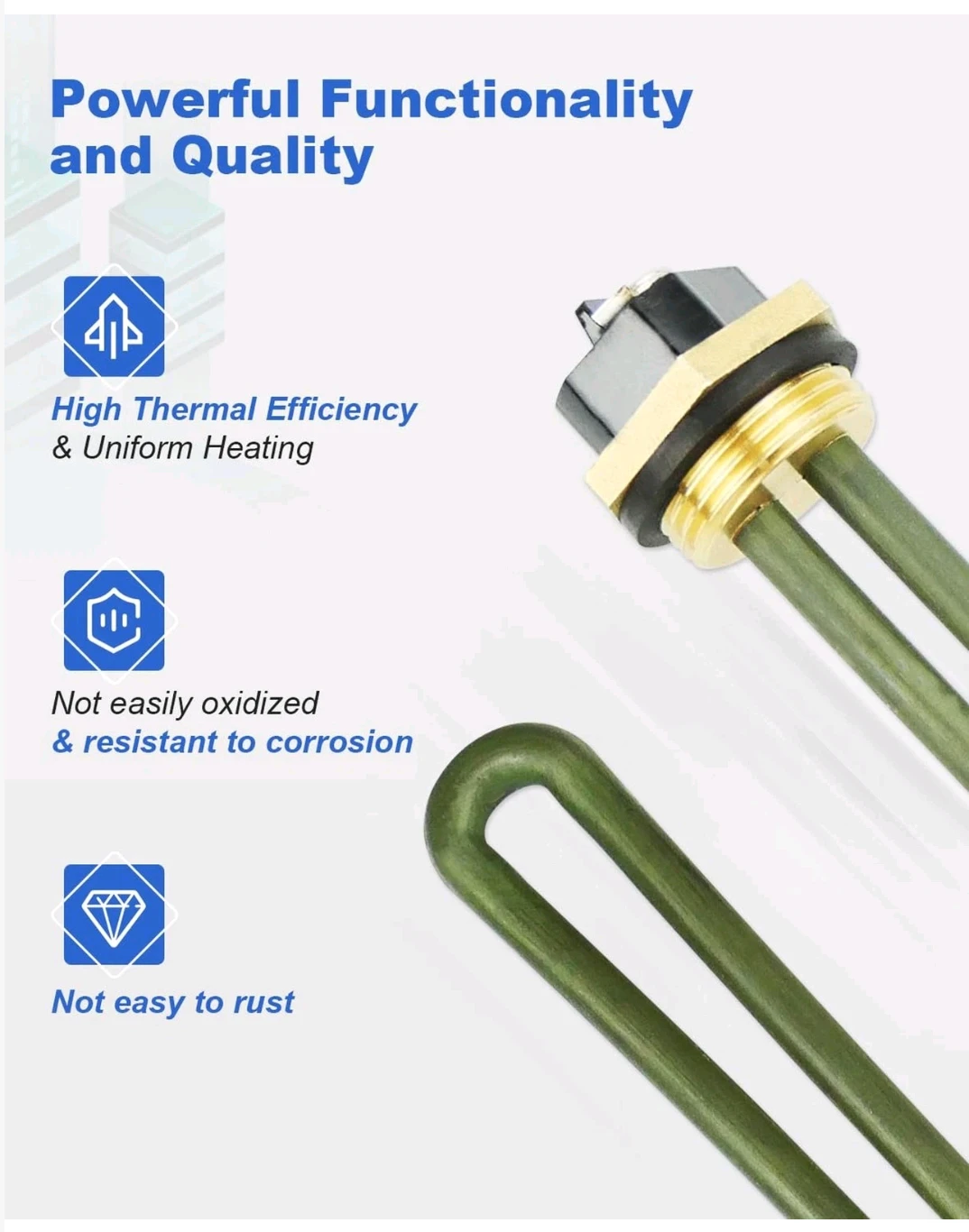 New Upgrade Screw-In Water Heater Element 11.8in 1440W 120V - photo 4