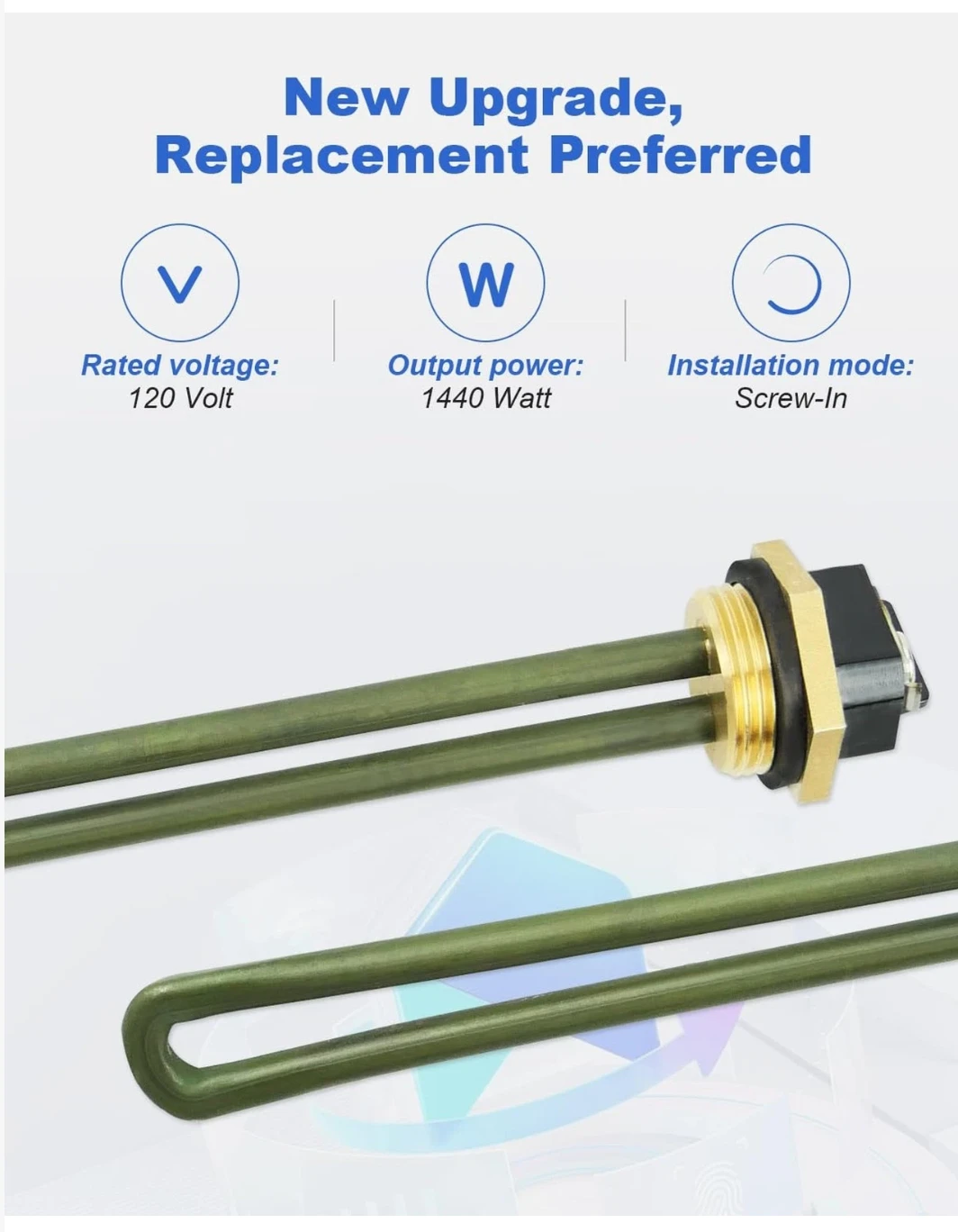 New Upgrade Screw-In Water Heater Element 11.8in 1440W 120V - photo 5