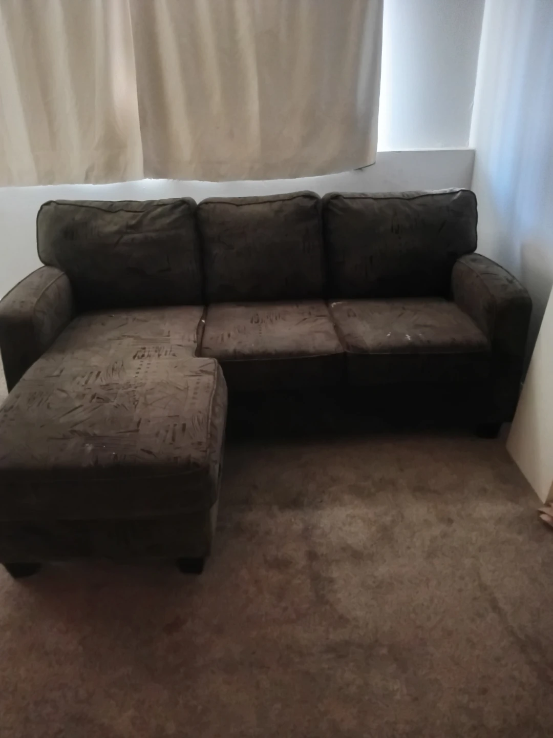 Dark Grey Sectional Sofa with Ottoman