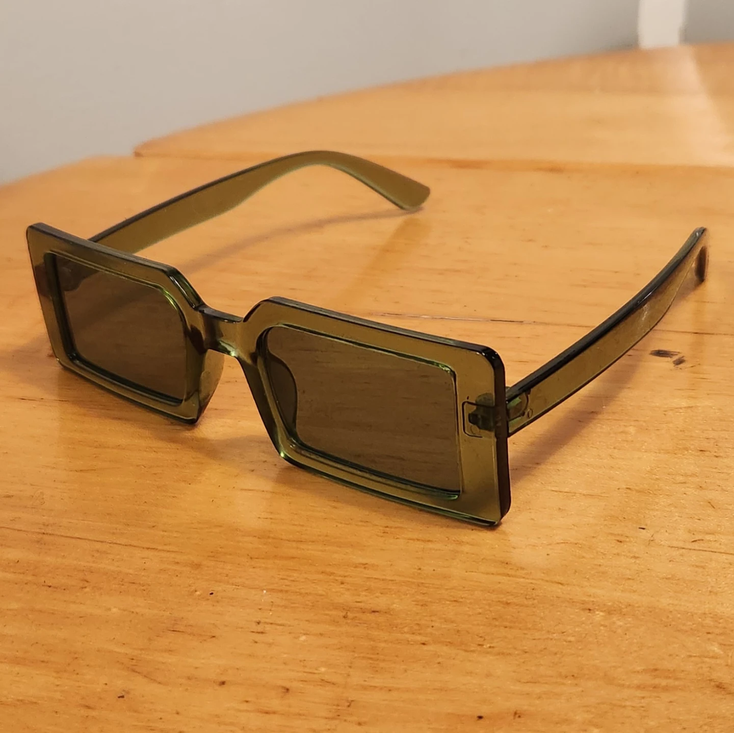 SHEIN Olive Green Rectangular Fashion Sunglasses - photo 2