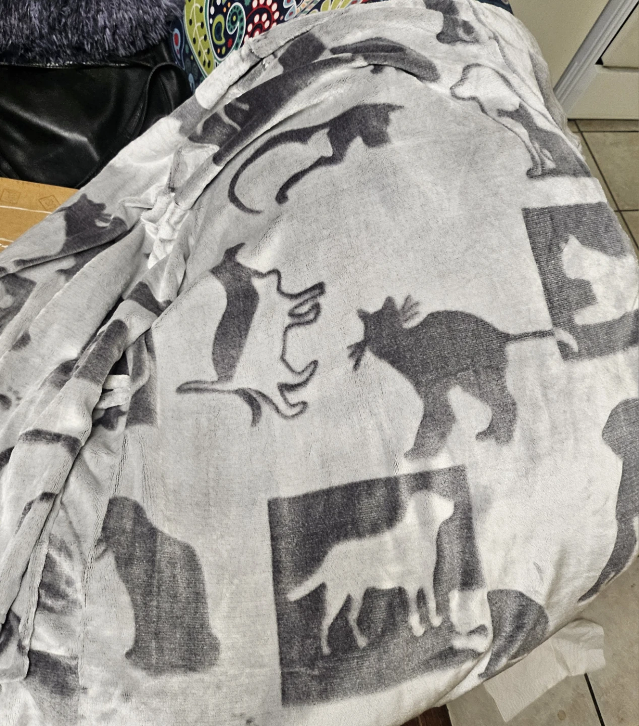 New- Cats and Dogs, Grey Plush Robe - photo 3