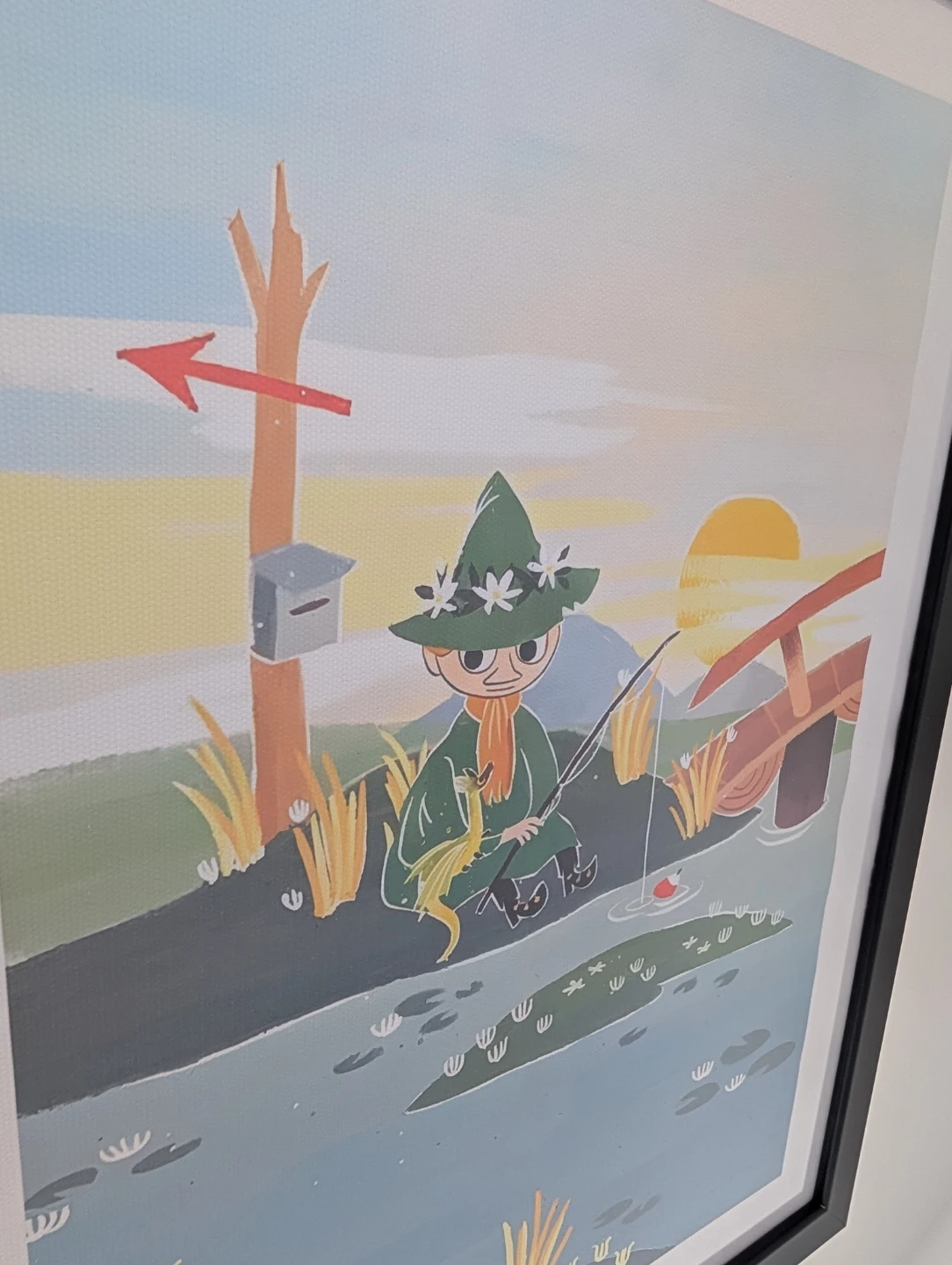 Framed Snufkin Fishing Print - Home Art Wall Decor 30x40cm - photo 2