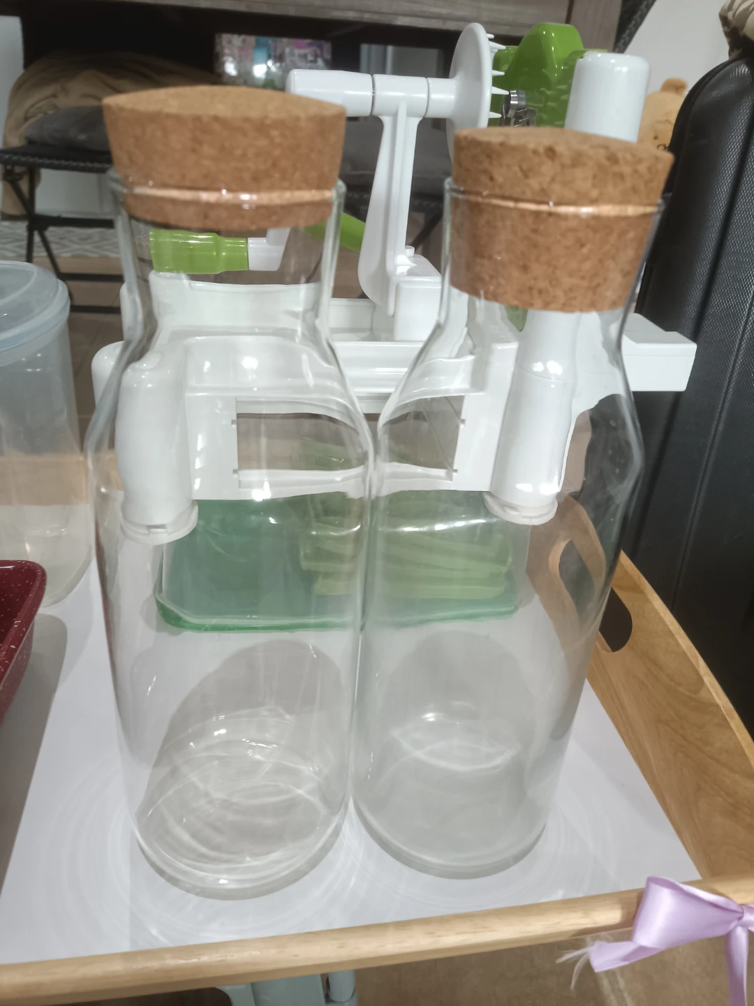Glass Bottles with Cork Lids (Set of 2)