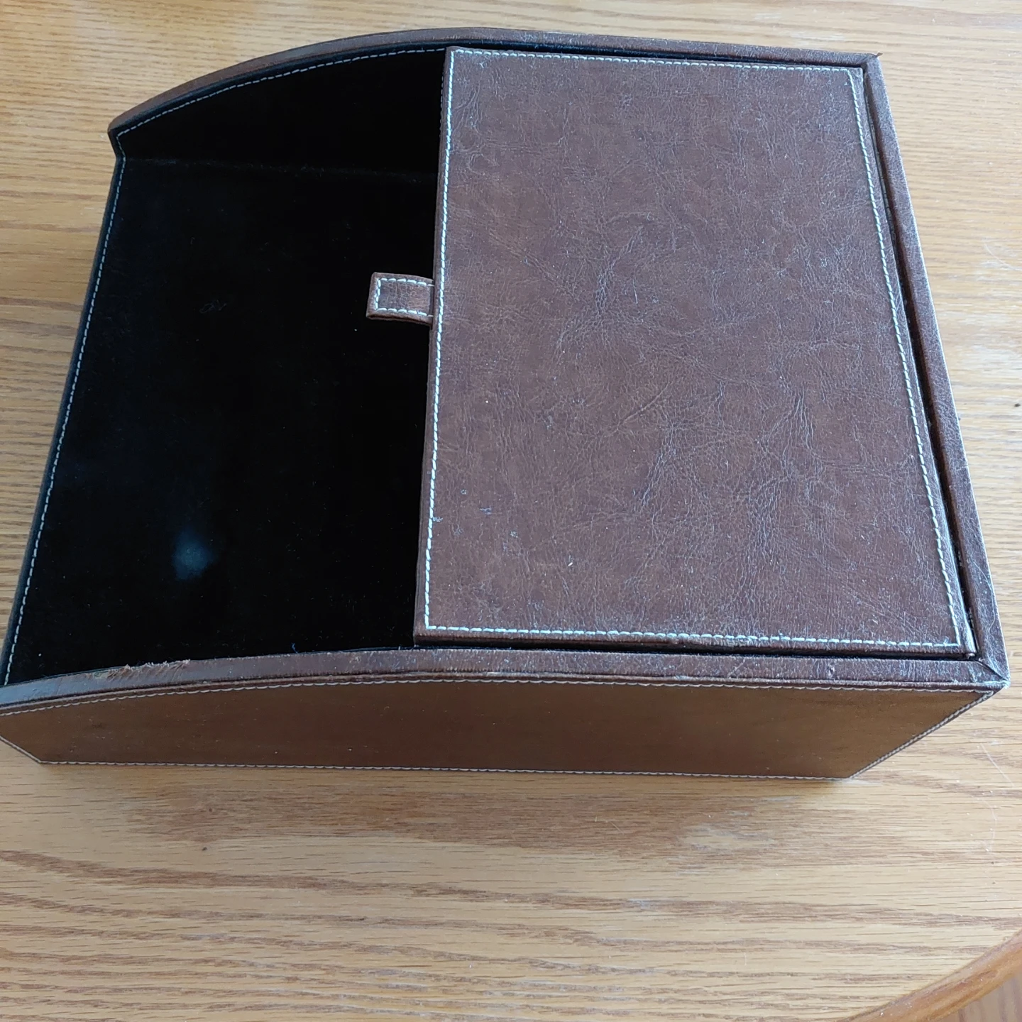 Faux leather desk organiser