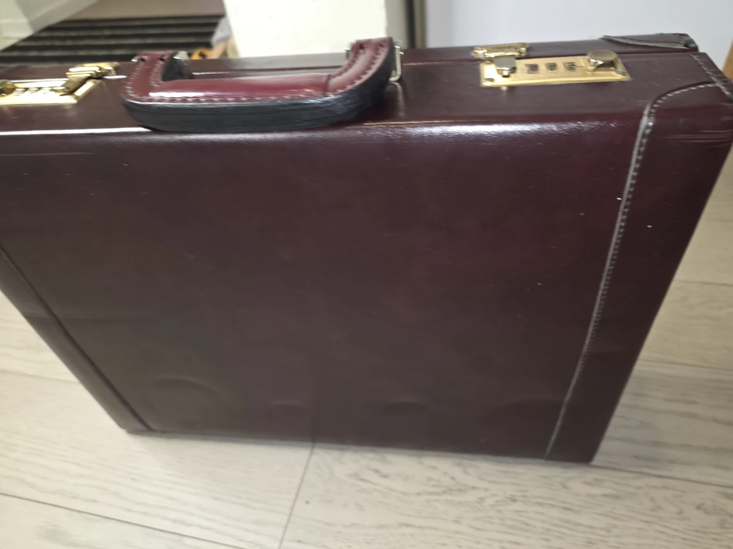 Vintage Burgundy Briefcase with Combination Locks - photo 2