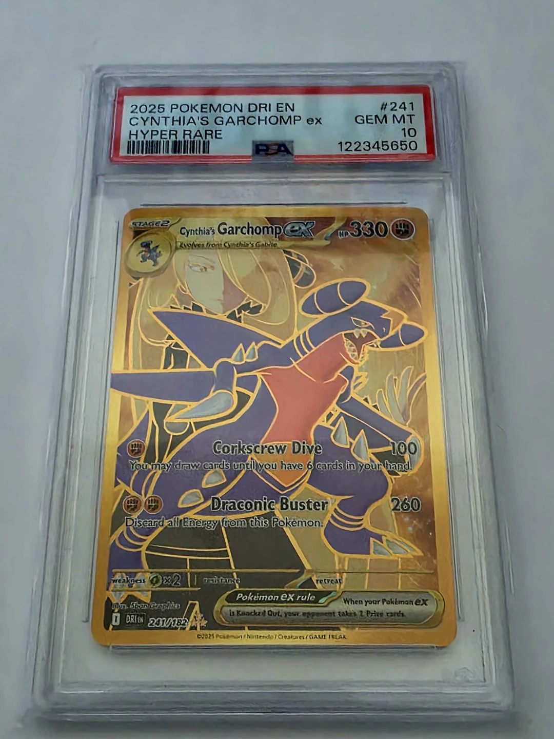 2025 Pokemon Cynthia's Garchomp EX Hyper Rare PSA 10 Card