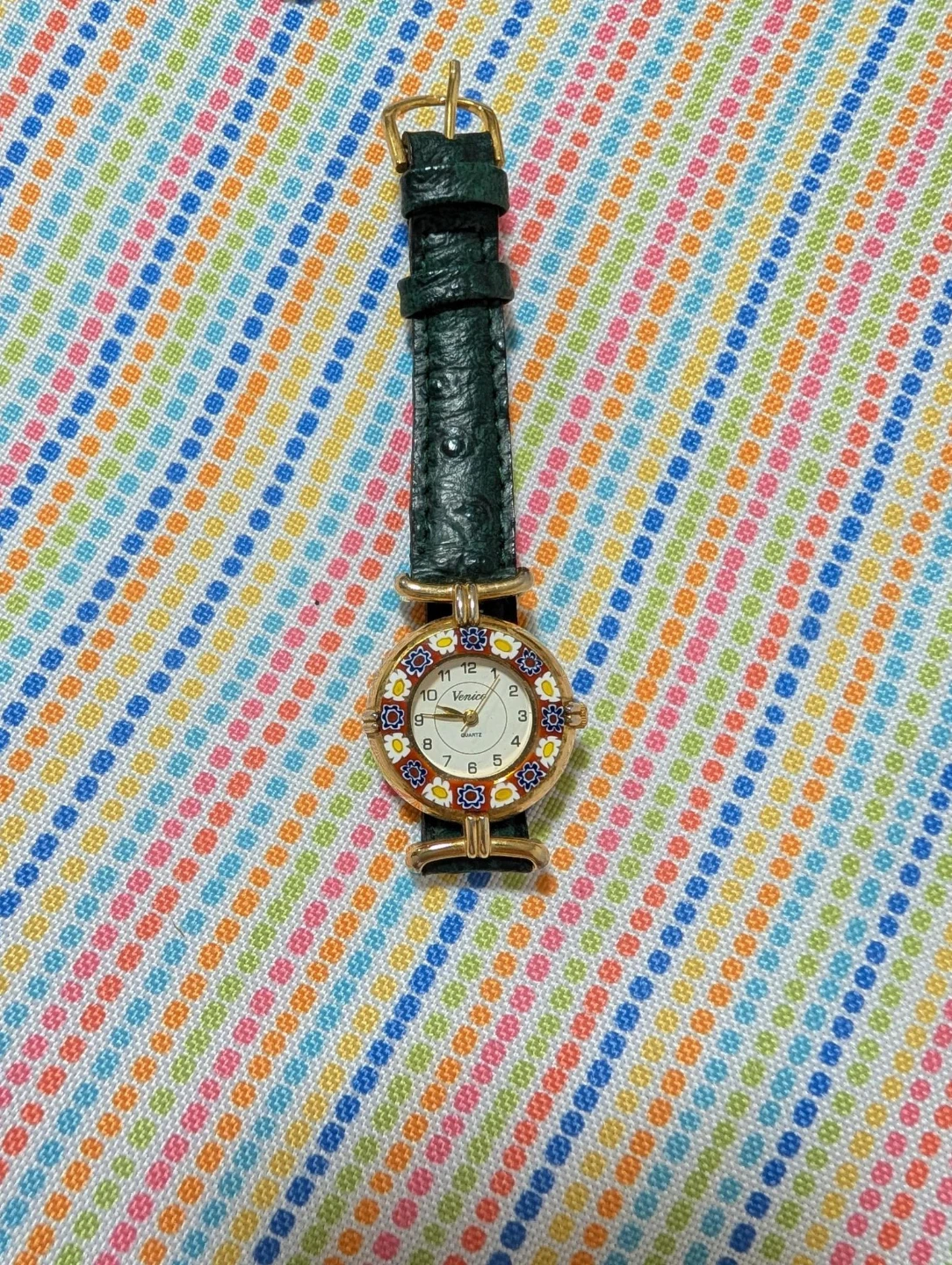 Vintage watch Venice Quartz Watch with leather strap, works - photo 3