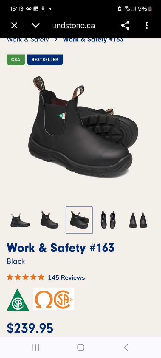 Blundstone Work & Safety #163 CSA Boots - Black