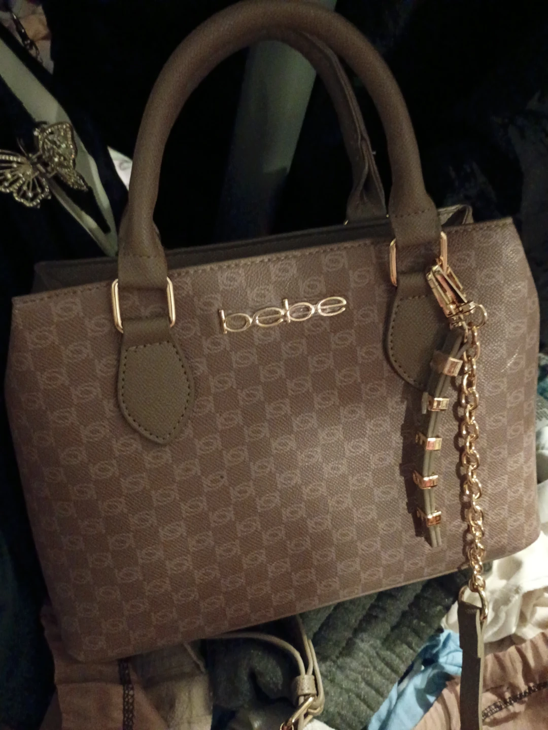 Bebe Monogram Satchel Handbag