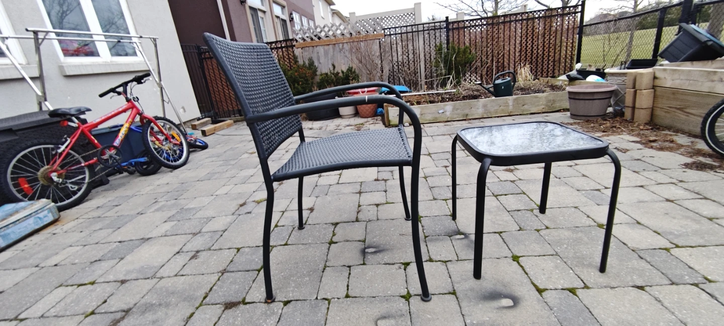 Outdoor Chair and Side Table Set(table size:16*16*17h inch)
