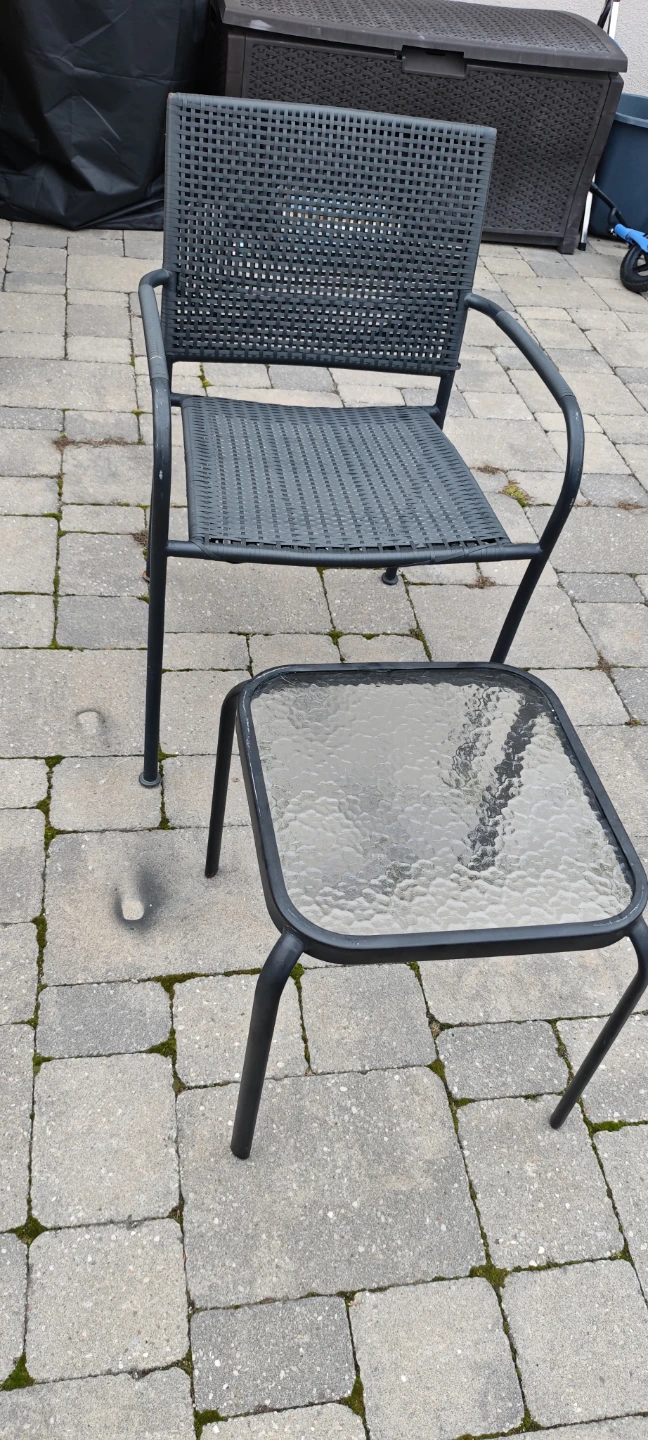 Outdoor Chair and Side Table Set(table size:16*16*17h inch) - photo 2
