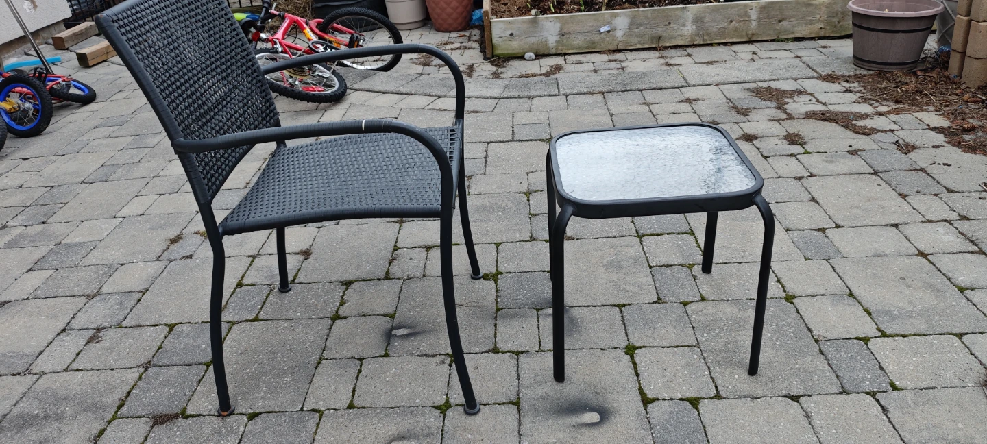 Outdoor Chair and Side Table Set(table size:16*16*17h inch) - photo 3