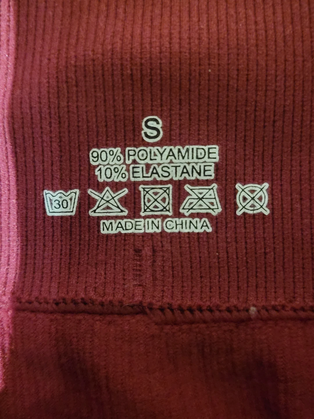 Burgundy Ribbed Leggings Size S - photo 2