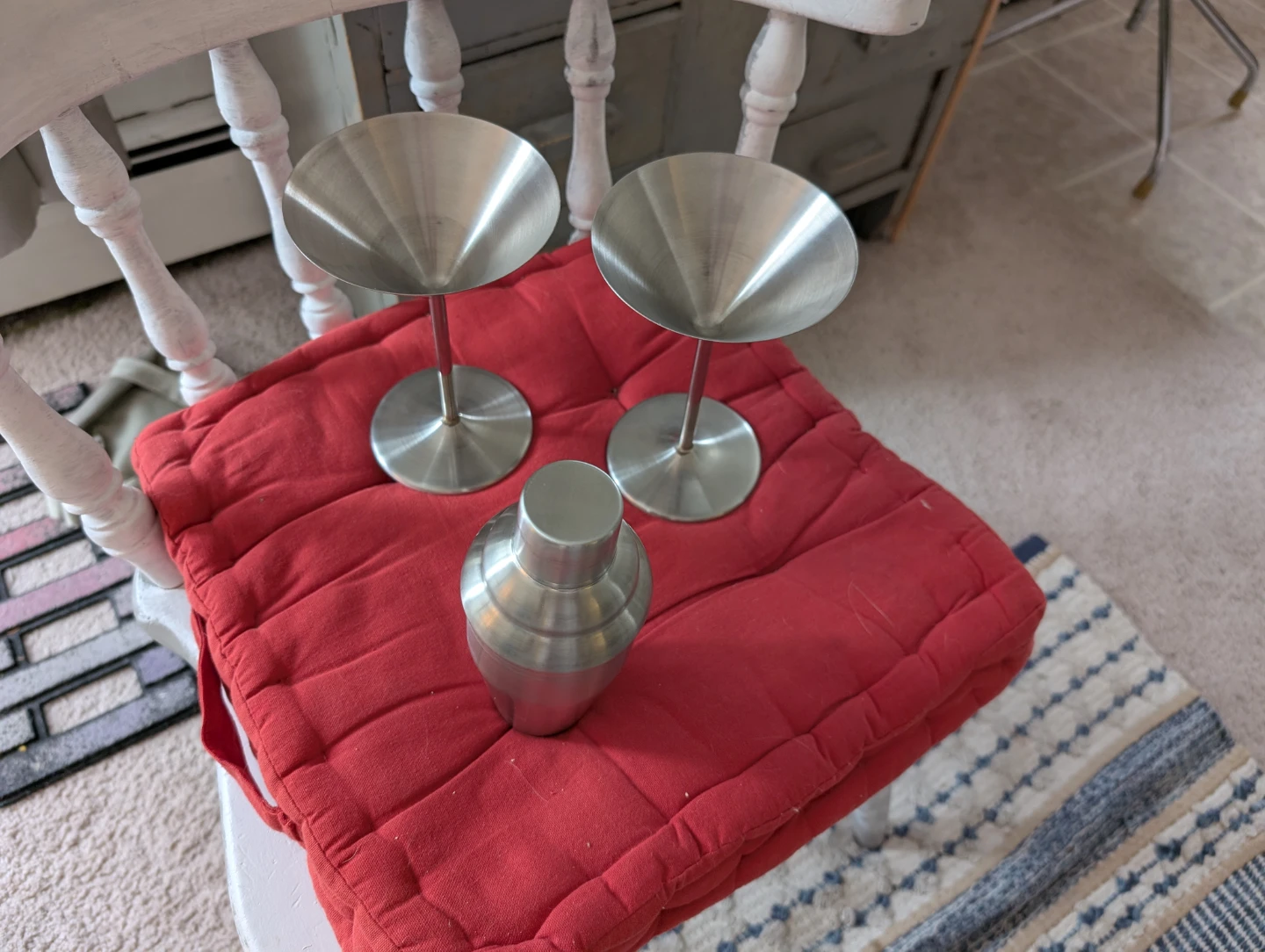 Stainless Steel Cocktail Shaker and Martini Glasses Set - photo 2