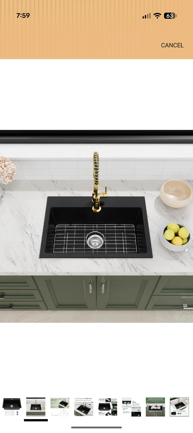 Davivy Granite Composite Kitchen Sink - Black - photo 2