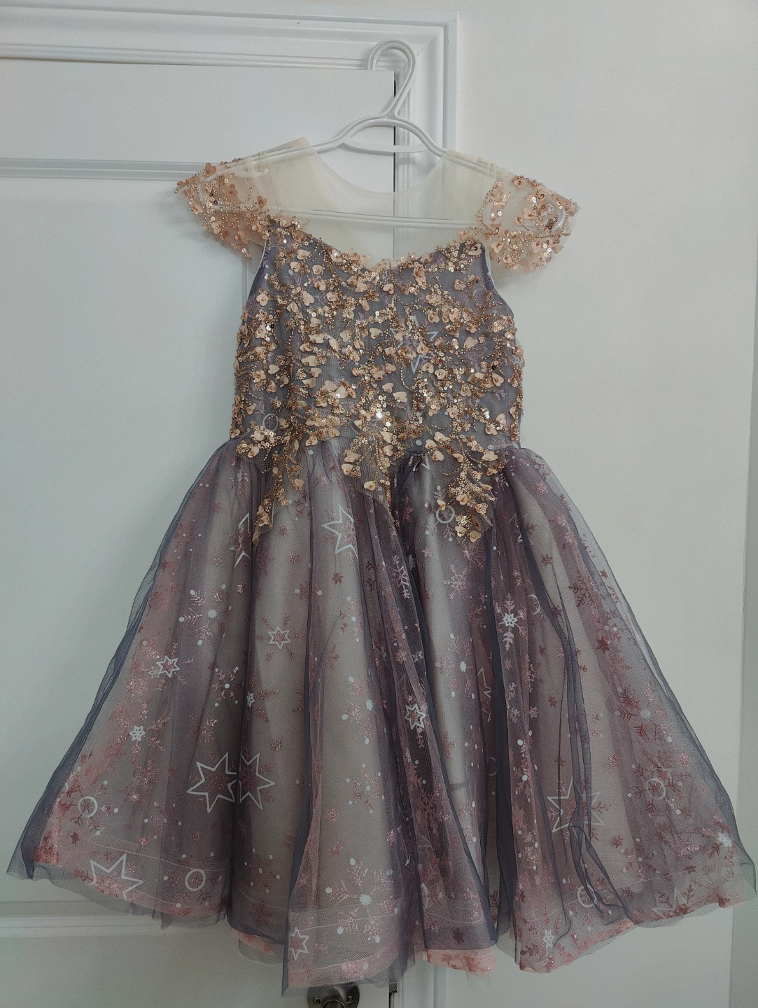 Girls Sparkly Snowflake Dress