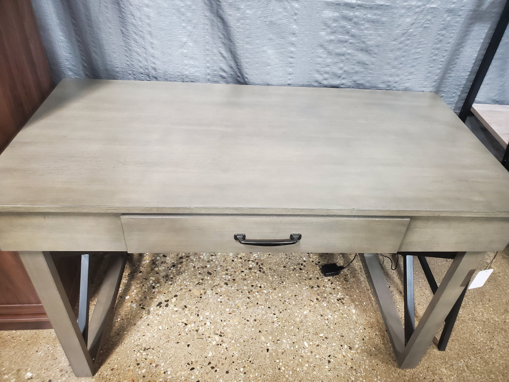 Gray Wooden lift top.Desk with Built-in Wireless Charger - photo 5